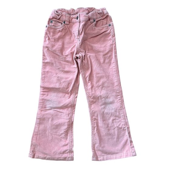Mini Boden Girls Pants 7Y Pink Corduroy Wide Leg Adjustable Waist - Picture 1 of 8